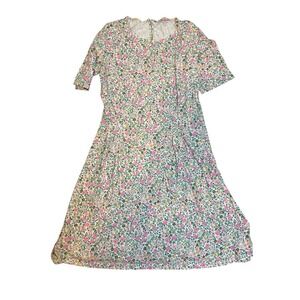 cath kidston dress 12 Floral Pink Stretch Midi EUC